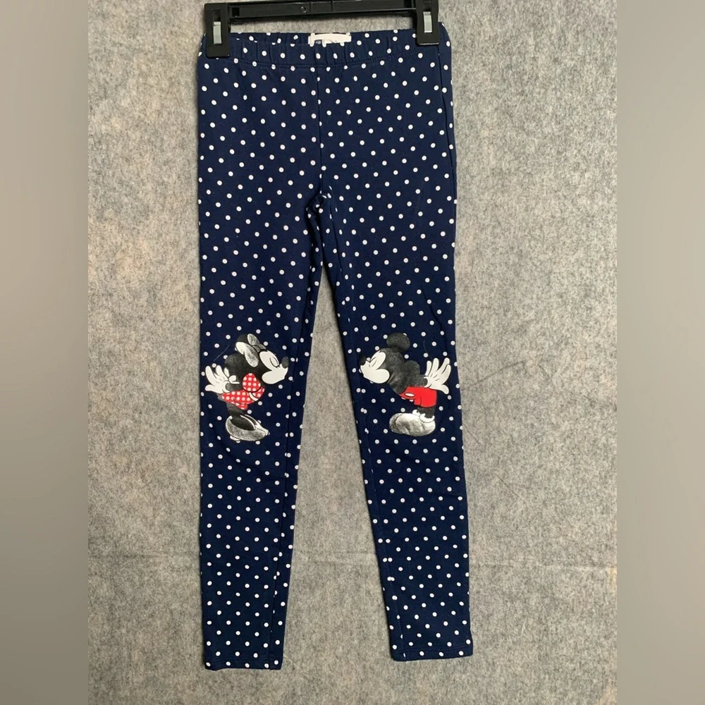 Gap Disney Girl Size M 8 Blue Polka Dots Mickey‎ Minnie Leggings